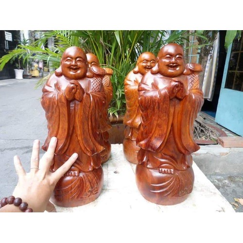 Tượng gỗ Di Lạc chúc phúc cao 40cm